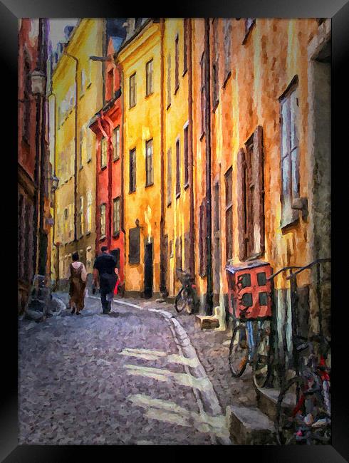 Stockholm Gamla Stan Painting Framed Print by Antony McAulay