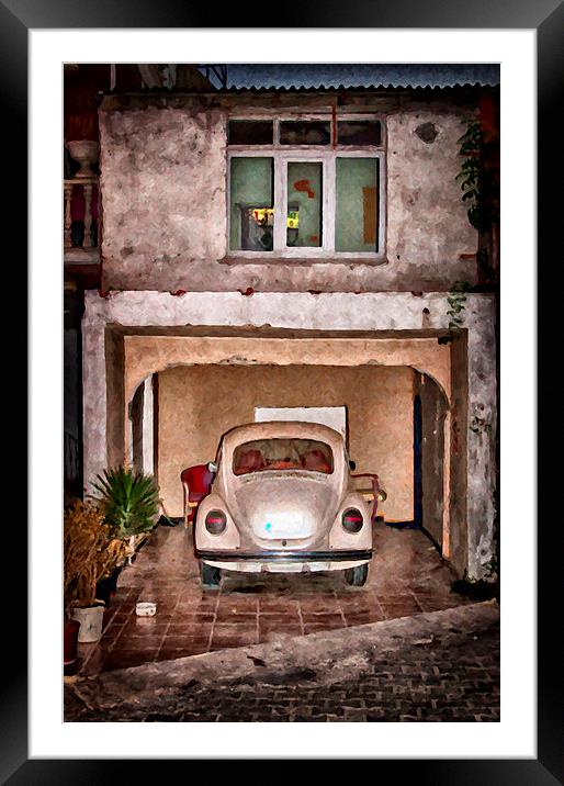 VW Beetle Painting Framed Mounted Print by Antony McAulay