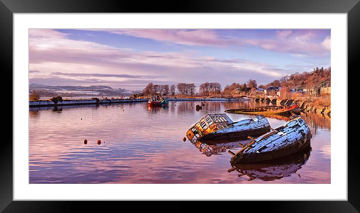 bowling harbour panorama 02 Framed Mounted Print by Antony McAulay