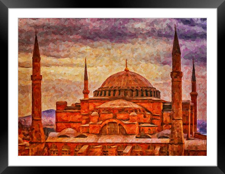 Hagia Sophia Digital Painting Framed Mounted Print by Antony McAulay
