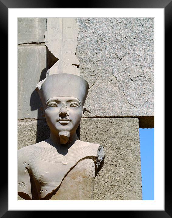 karnak temple statue 03 Framed Mounted Print by Antony McAulay