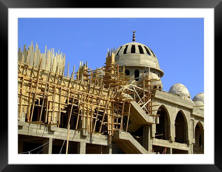 Mosque under construction 05 Framed Mounted Print by Antony McAulay
