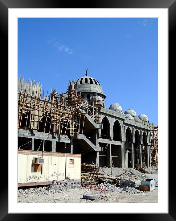 Mosque under construction 04 Framed Mounted Print by Antony McAulay