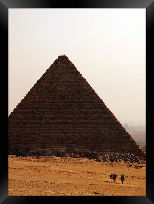 pyramids of giza 10 Framed Print by Antony McAulay