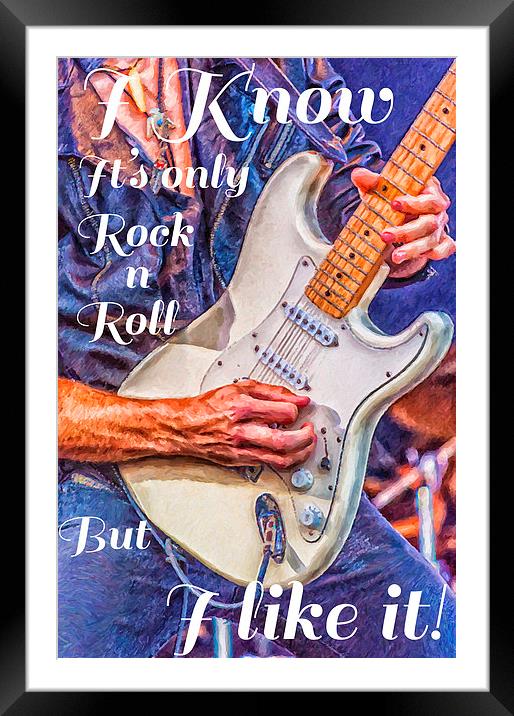 Hard Rock Guitarist Digital Painting Framed Mounted Print by Antony McAulay