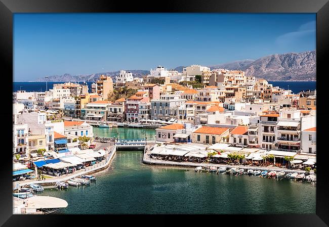 Agios Nikolaos Harbour Framed Print by Antony McAulay