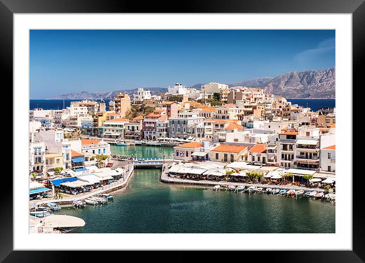 Agios Nikolaos Harbour Framed Mounted Print by Antony McAulay