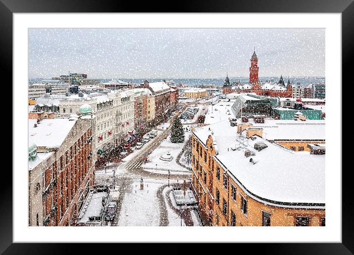 Helsingborg Wintry Weather Framed Mounted Print by Antony McAulay