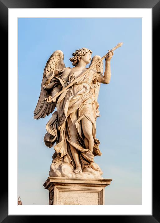 Angel Statue in the city of Rome Framed Mounted Print by Antony McAulay