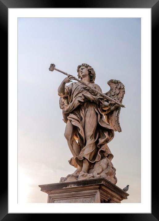 Roman Angel Statue Framed Mounted Print by Antony McAulay