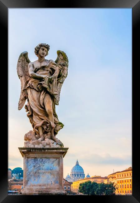 Rome Angel Statue Framed Print by Antony McAulay