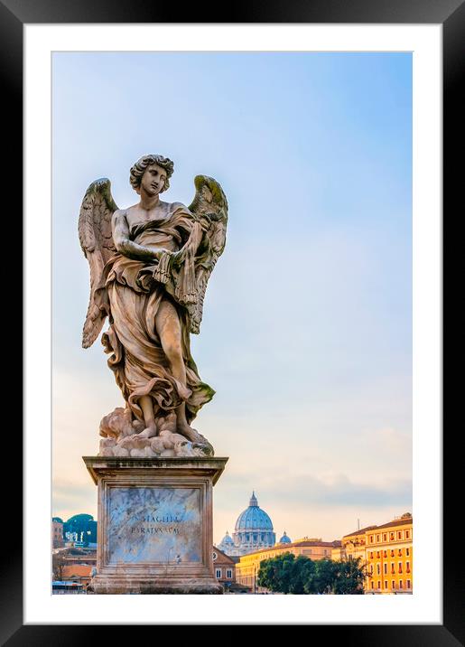 Rome Angel Statue Framed Mounted Print by Antony McAulay