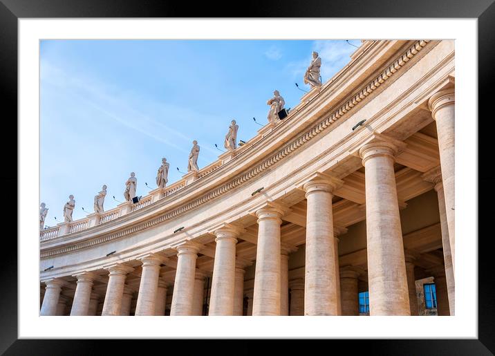 Rome Saint Peters Colonnade Framed Mounted Print by Antony McAulay