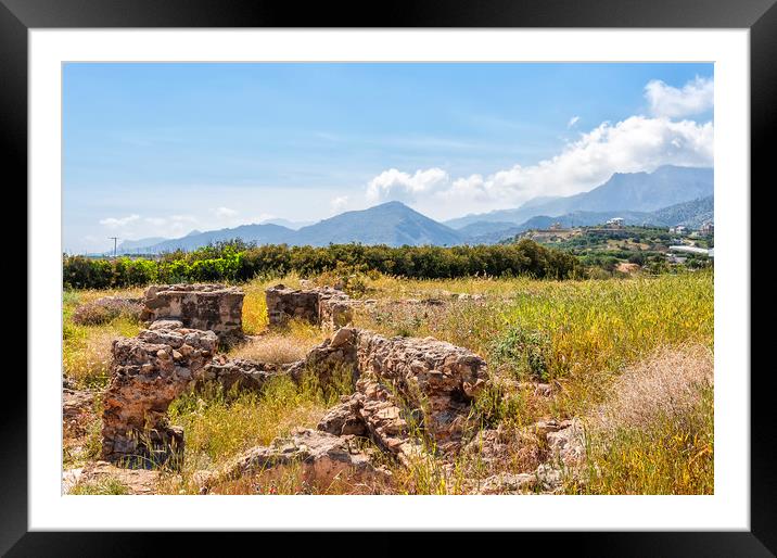 Roman Villa Ruins at Makry Gialos Framed Mounted Print by Antony McAulay