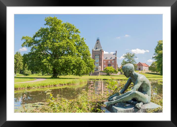 Trollenas Castle with Statue Framed Mounted Print by Antony McAulay