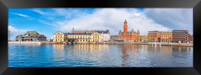 Helsingborg Panoramic Port Framed Print by Antony McAulay