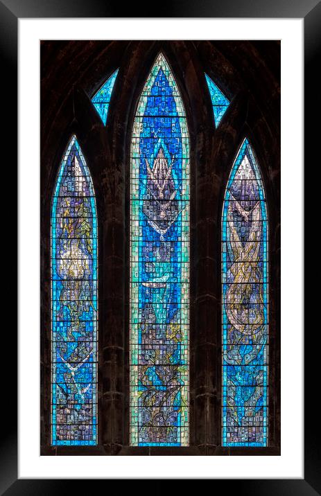 Glasgow Cathedral Millennium Window Framed Mounted Print by Antony McAulay