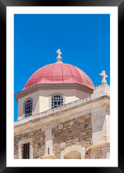 Dome of Saint George Church in Lerapetra Framed Mounted Print by Antony McAulay