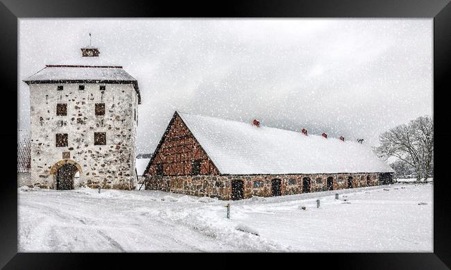 Hovdala Castle in Winter Framed Print by Antony McAulay
