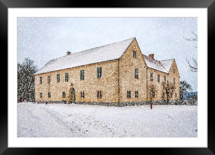 Tommarps Kungsgard Castle in Winter Framed Mounted Print by Antony McAulay