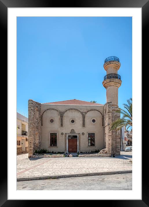 Turkish Mosque in Lerapetra Framed Mounted Print by Antony McAulay