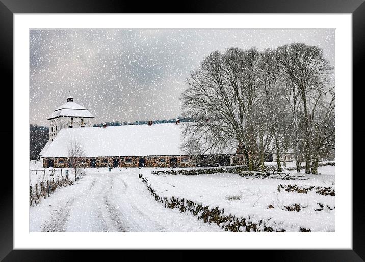 Hovdala Castle in Winter Framed Mounted Print by Antony McAulay