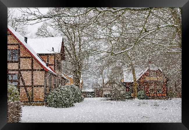 ramlosa brunnspark Snowfall Framed Print by Antony McAulay