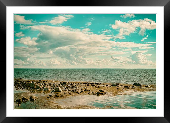 Seascape cloudscape Retro Effect Framed Mounted Print by Antony McAulay
