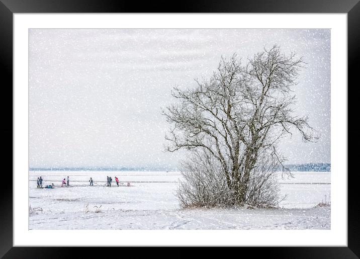 Winter Wonderland Frozen Lake Framed Mounted Print by Antony McAulay