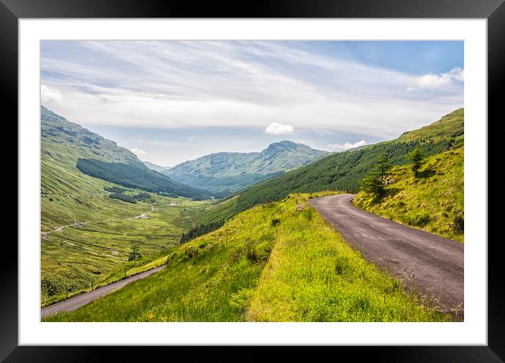 Highland Road In Scotland Framed Mounted Print by Antony McAulay