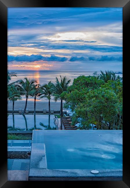 Luxury Jacuzzi Sunrise Paradise Framed Print by Antony McAulay