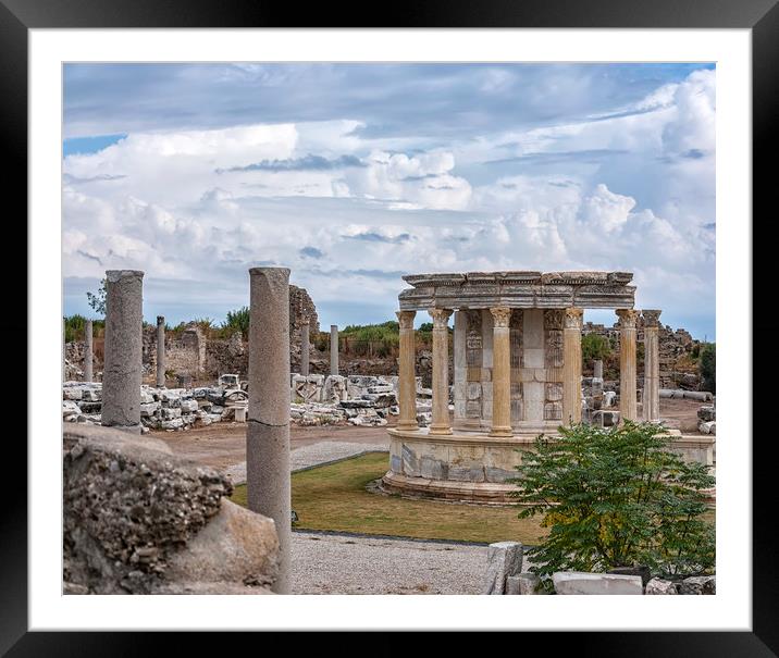 Side Temple of Tyche Ruins Framed Mounted Print by Antony McAulay