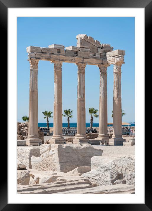 Side Temple of Apollo Ruins Framed Mounted Print by Antony McAulay