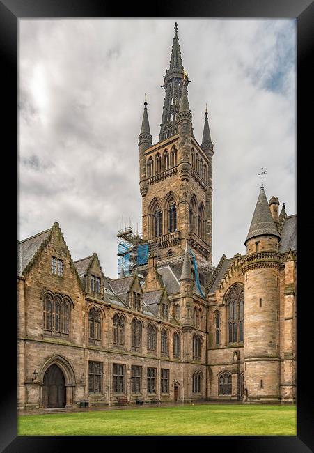 Glasgow University Belltower Framed Print by Antony McAulay