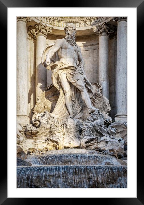 Rome Trevi Fountain Statue Framed Mounted Print by Antony McAulay