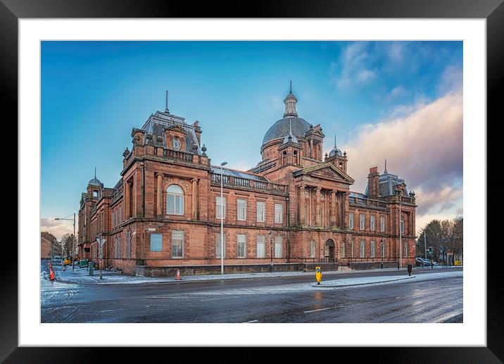 Govan Town Hall Left Side View Framed Mounted Print by Antony McAulay