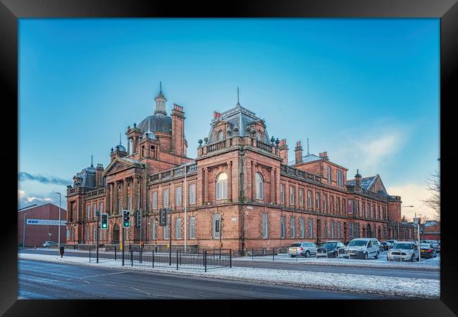 Govan Town Hall Right Side View Framed Print by Antony McAulay