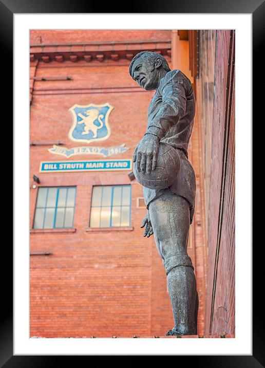 Rangers Ibrox Stadium Statue Framed Mounted Print by Antony McAulay