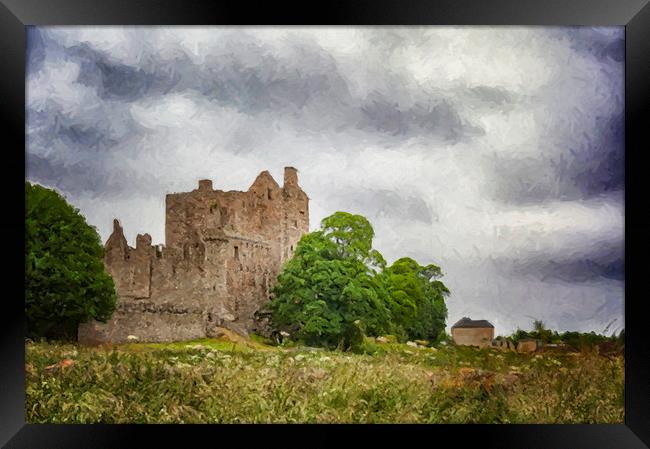 Craigmillar Castle Digital Painting Framed Print by Antony McAulay
