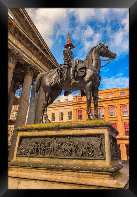 Duke of Wellington Statue Digital Painting Framed Print by Antony McAulay