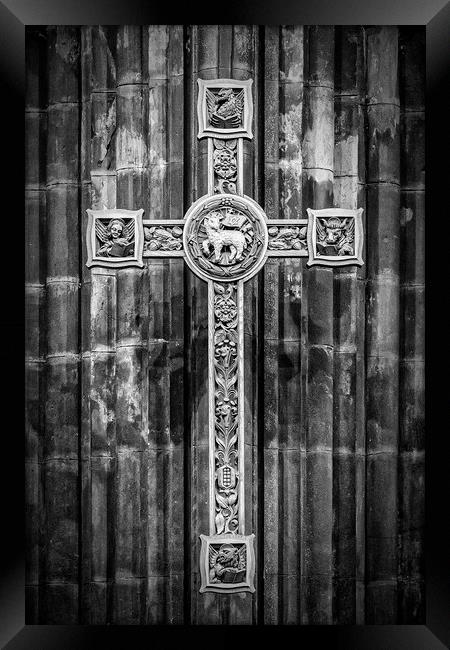 Artistic Cross Monochromatic Framed Print by Antony McAulay