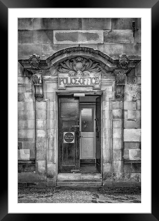 Clydebank Former Police Station Entrance Mono Framed Mounted Print by Antony McAulay