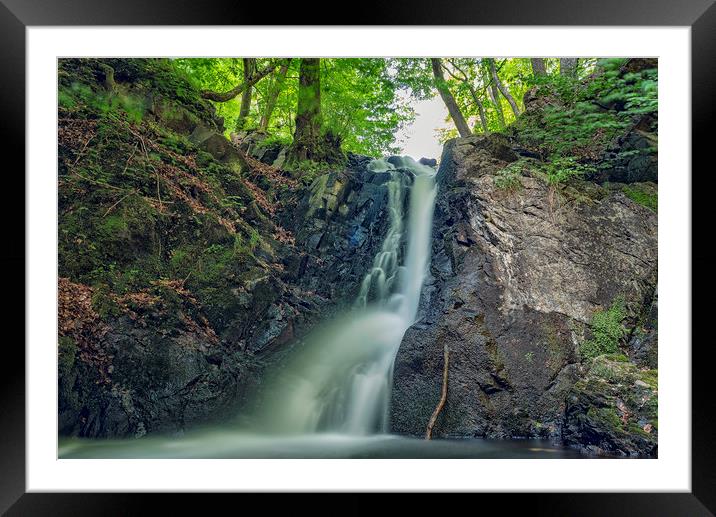 Forsakar Waterfall in Sweden Framed Mounted Print by Antony McAulay