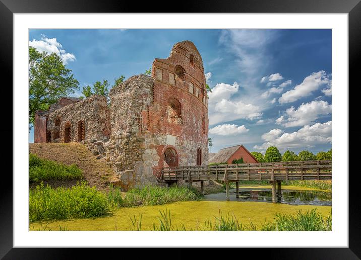 Manstorps Gavlar Moat Bridge Framed Mounted Print by Antony McAulay