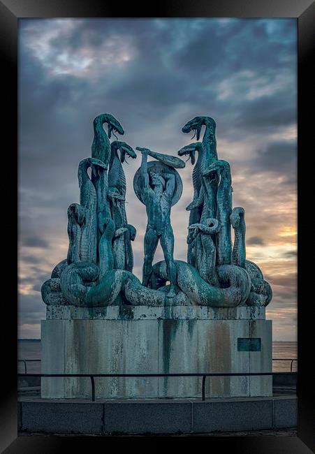 Statue of Hercules and the Hydra Framed Print by Antony McAulay