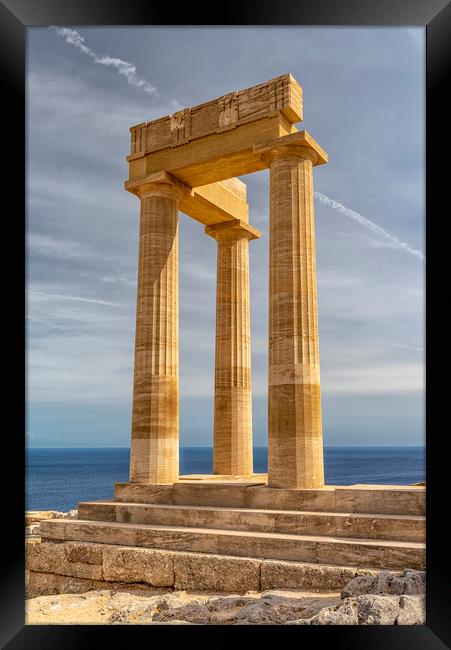 Rhodes Lindos Acropolis Framed Print by Antony McAulay