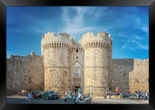 Marina Gate of Rhodes Old Town Editorial Framed Print by Antony McAulay