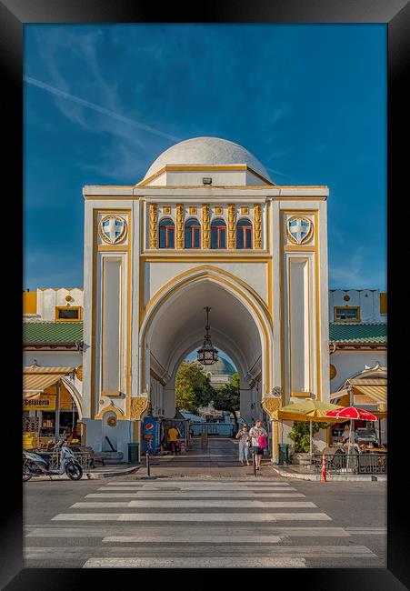 Rhodes Nea Agora Editorial Framed Print by Antony McAulay