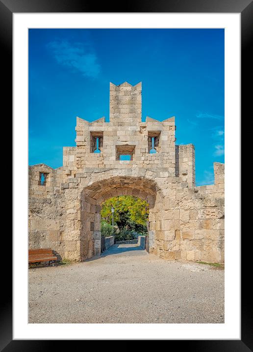 Rhodes Saint Pauls Gate Framed Mounted Print by Antony McAulay