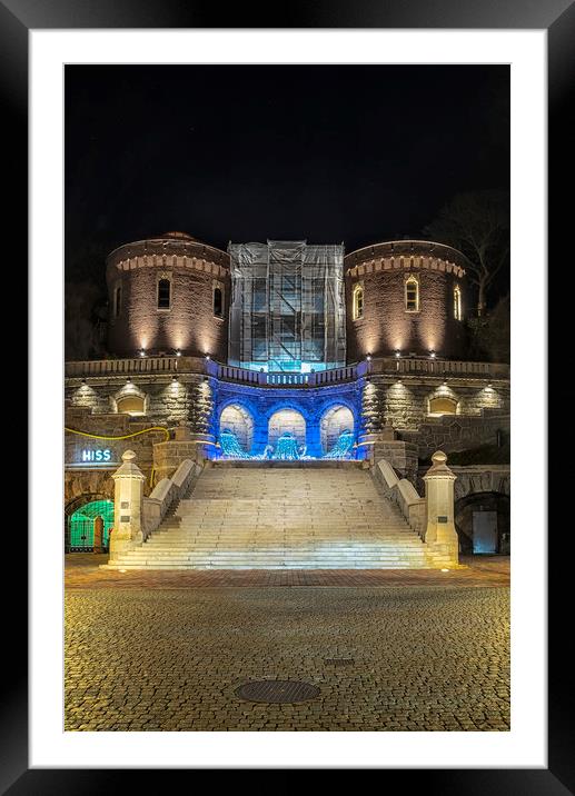 Helsingborg Stairway Christmas Illuminations Framed Mounted Print by Antony McAulay